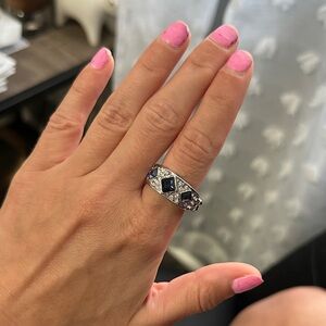 Elegant Silver and Blue Gemstone Ring